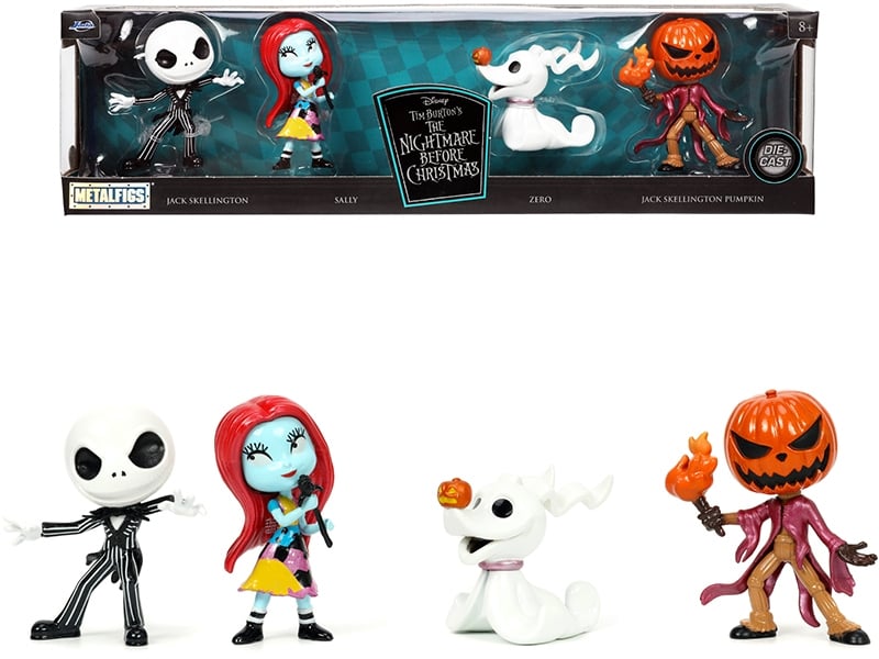 Jada Nightmare Before Christmas Metalfigs Jack Pumpkin King Jack Sally Zero four pack 31932, product image 1