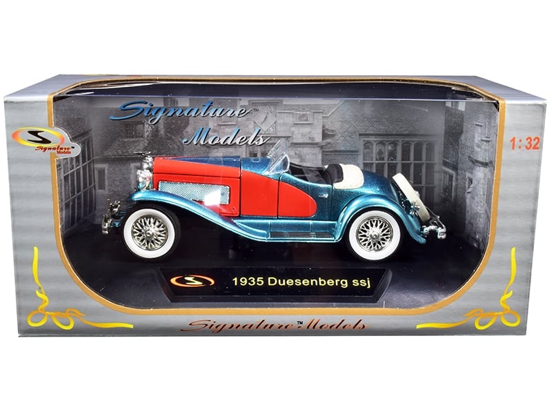 Signature Models 1935 Duesenberg SSJ Convertible blue red 1:32 32318BL, product image 1