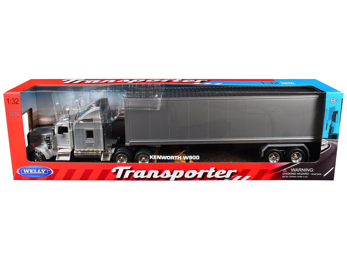 Welly Kenworth W900 container truck silver metallic gray 1:32 32663W-SIL, product image 1