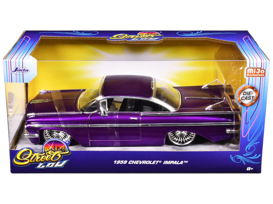 Jada 1959 Impala lowrider candy purple DUB wire wheels Street Low 1:24 34756, view 3