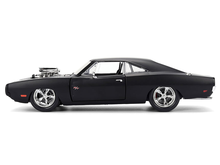 Jada 35729 matte-black 1970 Dodge Charger R/T in 1:24 scale, associated with Fast & Furious (2009)