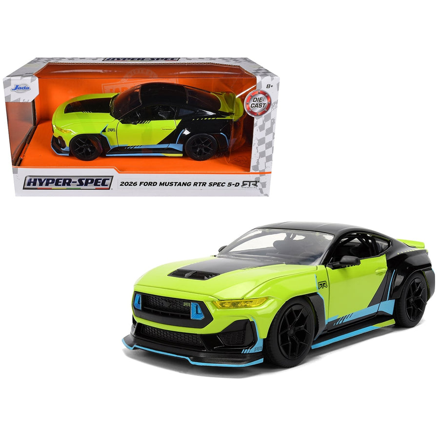 Jada 2026 Ford Mustang RTR Spec 5-D lime green and black 1:24 diecast model