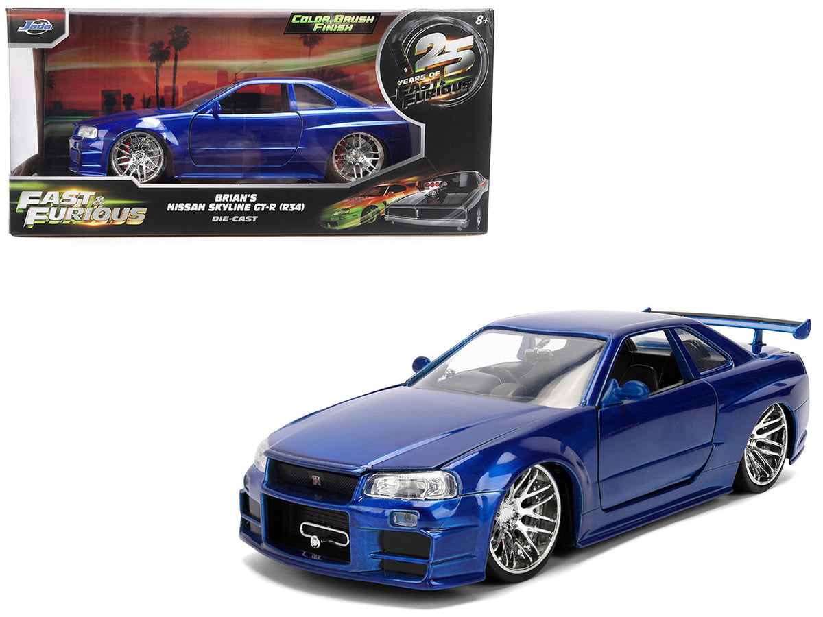 Brian's Nissan Skyline R34 Fast & Furious 25th Brush Blue – Jada 1:24