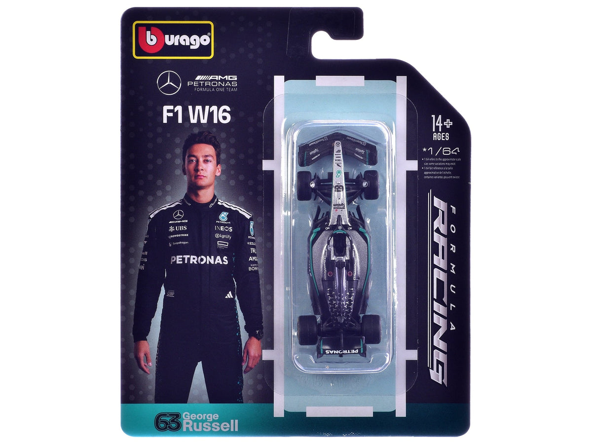 Mercedes AMG F1 W16 E Performance #63 George Russell Formula One F1 World Championship (2025) "Formula Racing" Series 1/64 Diecast Model Car by Bburago image 3