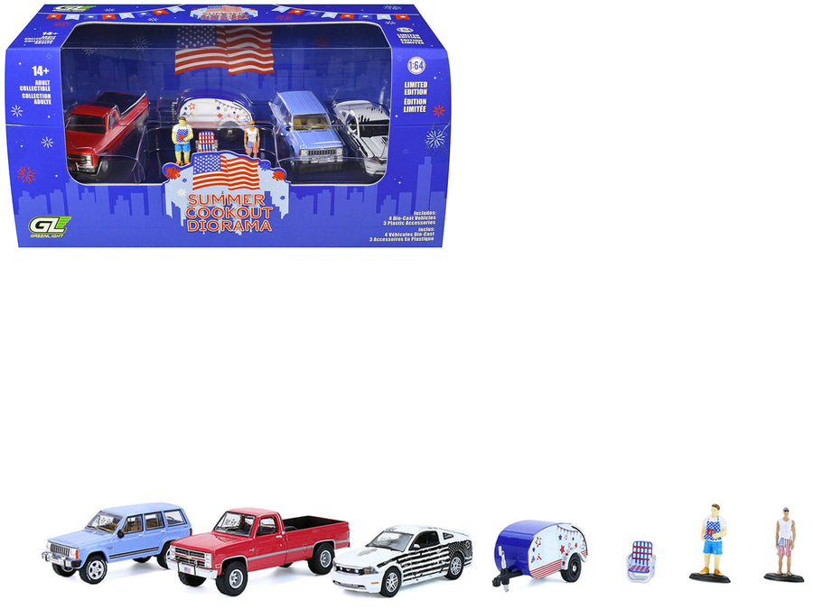 GreenLight Summer Cookout diorama seven-piece set 1:64 58058, view 1