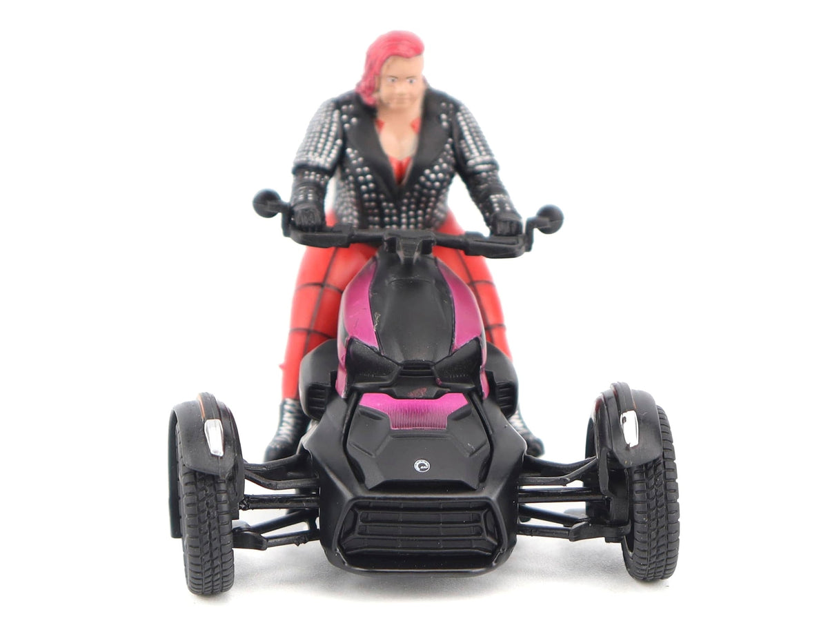 BRP Models Pink Punk and black Can-Am Ryker 60012 shown with its rider