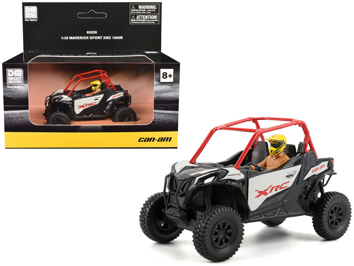 BRP Models Can-Am Maverick Sport XRC 1000R in red and gray with roof panel and driver