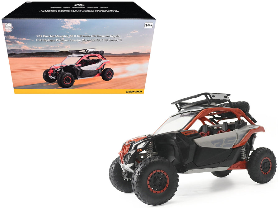 BRP Models Maverick X3 68004 in Chalk Gray and orange with roof rack; side panel carries X RC lettering