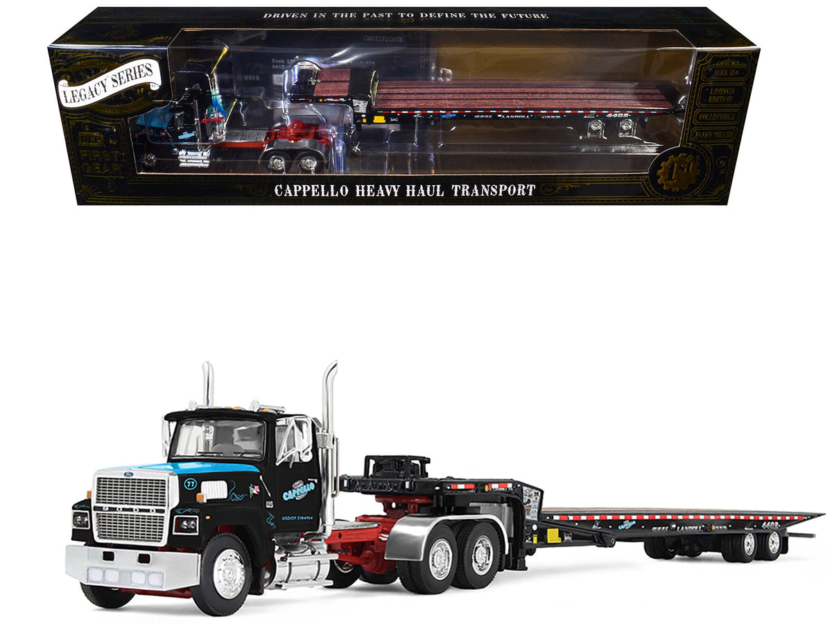 Cappello Ford LTL 9000 day cab with Landoll traveling-axle trailer and Legacy Series package, First Gear 69-2174