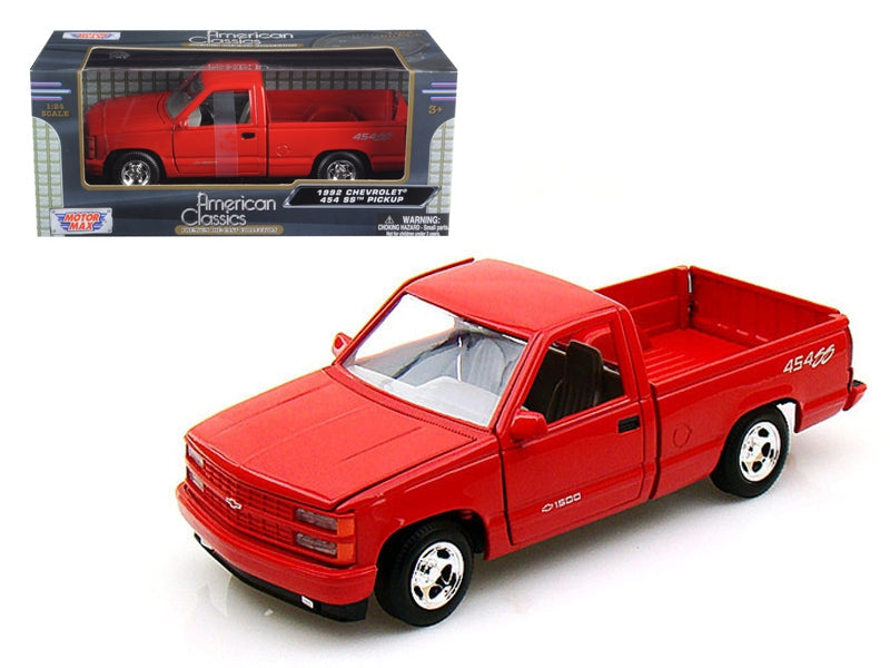 Red Motormax 1:24 1992 Chevrolet 454 SS pickup, item 73203r