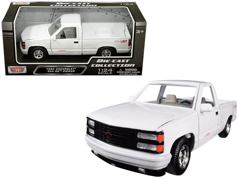 Motormax 1992 Chevrolet 454 SS pickup truck white 1:24 73203W, product image 1