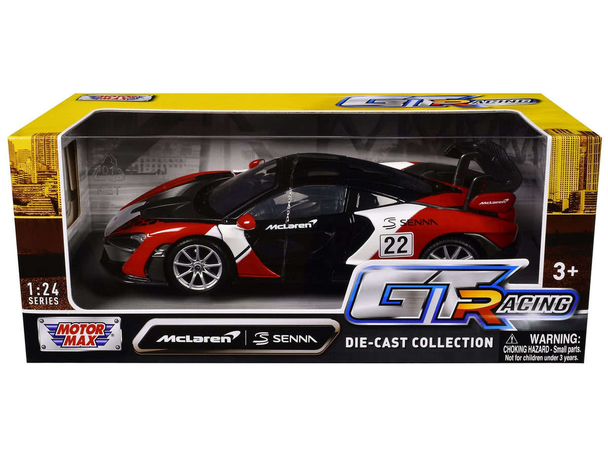 McLaren Senna #22 Black with Red and White Graphics "GT Racing" Series 1/24 Diecast Model Car by Motormax image 3