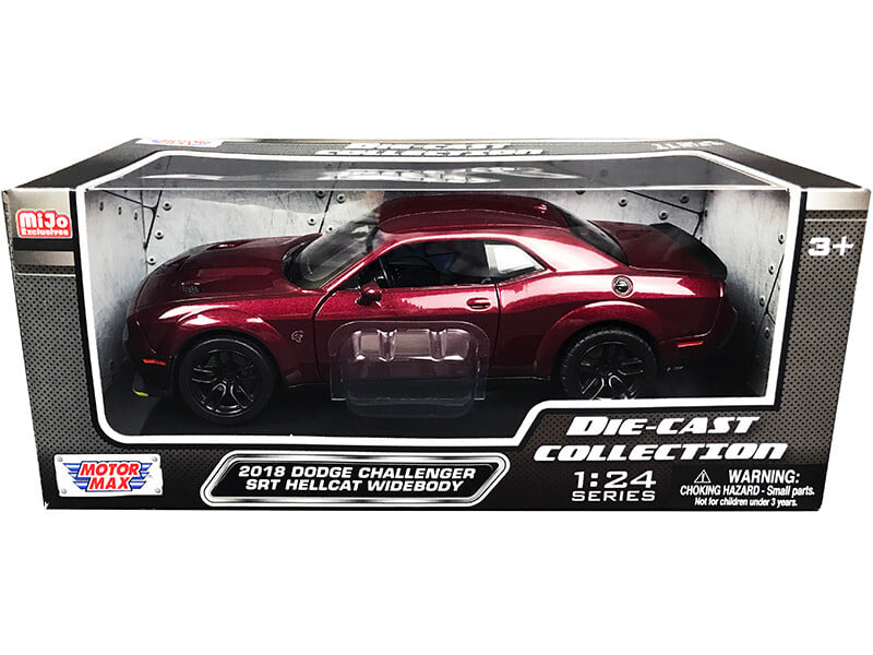 Motormax 2018 Dodge Challenger SRT Hellcat Widebody burgundy metallic 1:24 79350bur, view 1