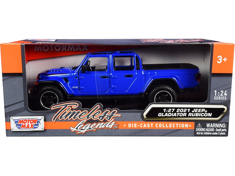 Blue Motormax 2021 Jeep Gladiator Rubicon open-top pickup, 79370bl