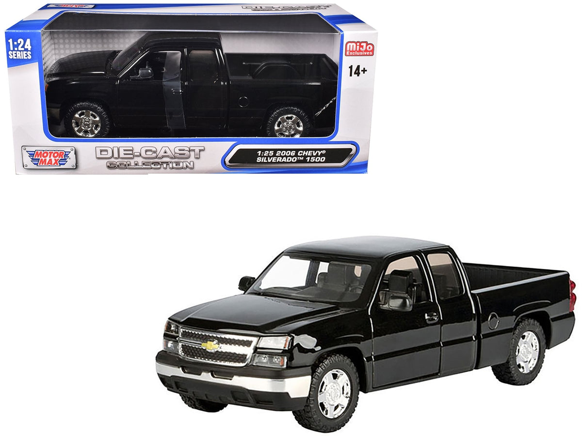 2006 Chevrolet Silverado 1500 Pickup Truck Black "Die-Cast Collection" Series 1/25 Diecast Model Car by Motormax