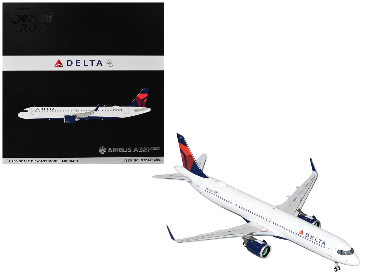 GeminiJets Delta A321neo N502DX model and Gemini 200 packaging, G2DAL1495