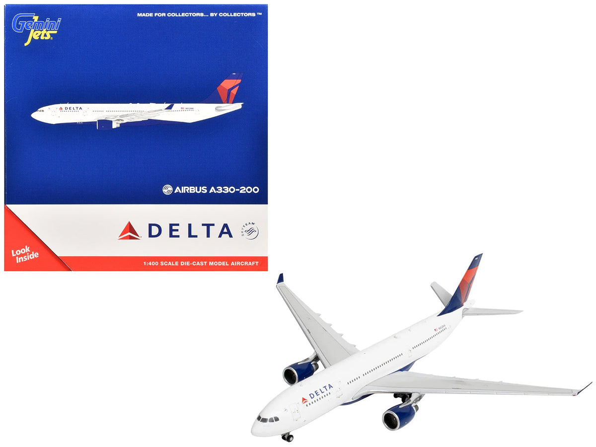 Airbus A330-200 Commercial Aircraft "Delta Air Lines" (N852NW) White with Red and Blue Tail 1/400 Diecast Model Airplane by GeminiJets