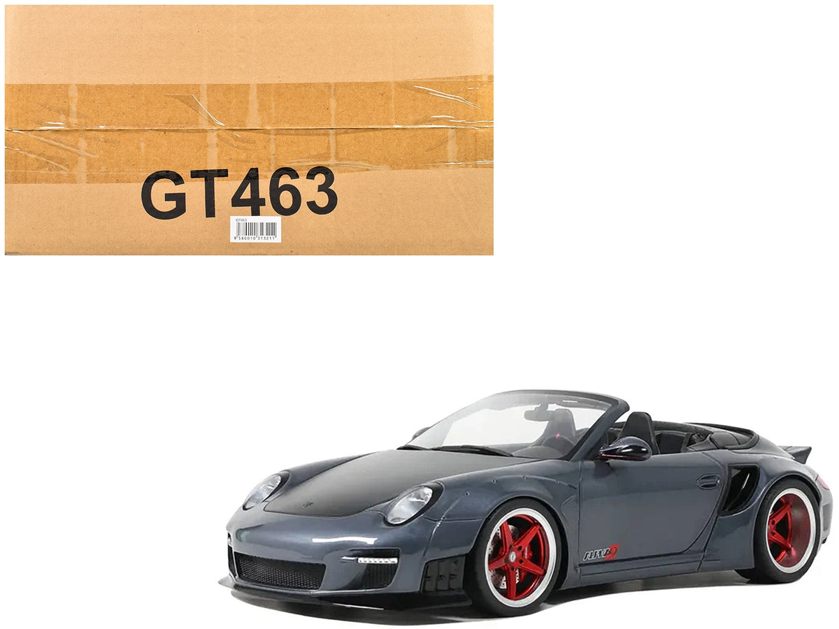 GT Spirit GT463 Porsche 911 LB-Works Alpha 9 in gray with a black hood, 1:18 scale