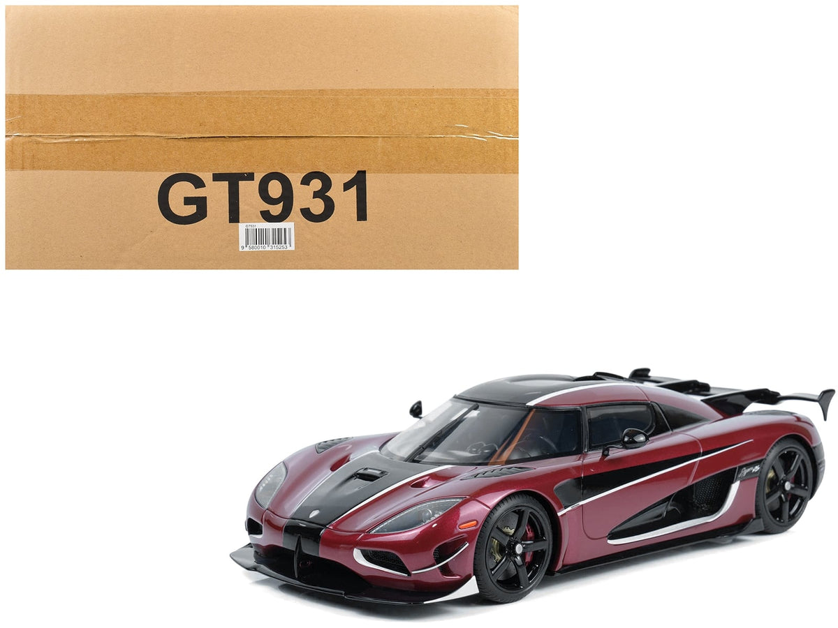 Koenigsegg Agera RS in Deep Red Metallic with black stripes, GT Spirit GT931, 1:18 scale
