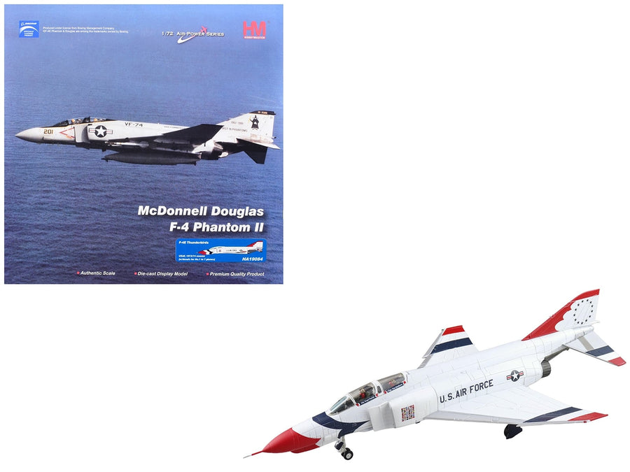 Hobby Master F-4E Phantom II in USAF Thunderbirds colors with decal sheet for aircraft numbers 1 through 7, 1:72 HA19084, view 1