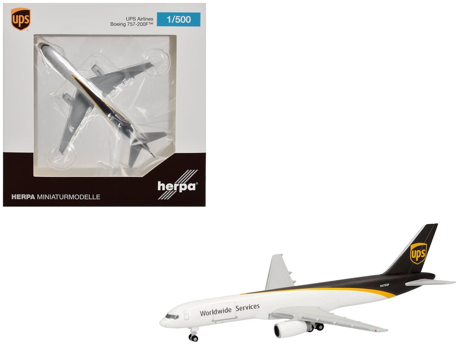 Herpa UPS Boeing 757-200F N475UP with white fuselage and brown tail, 1:500 item HE524612-001