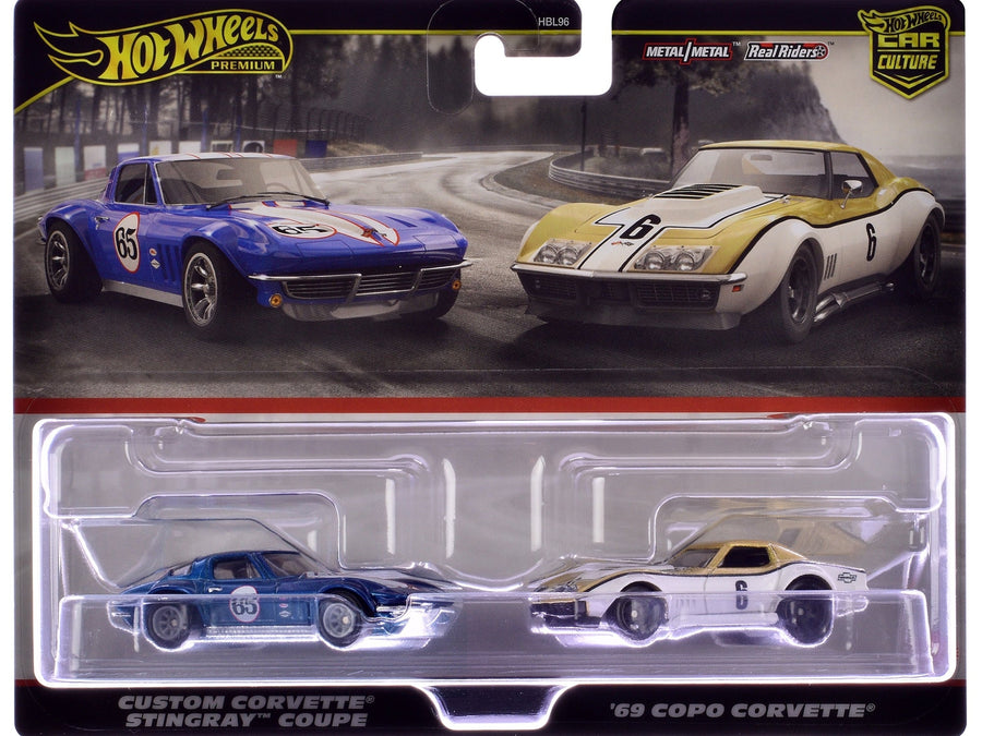 Hot Wheels Car Culture Corvette Stingray and 1969 COPO Corvette two-car set