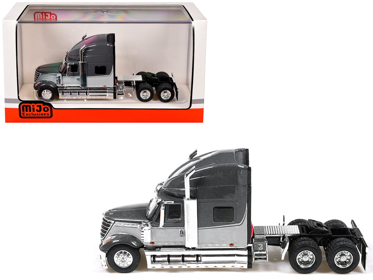 2010 International Lonestar Truck Tractor Gray and Light Gray Two-Tone 1/64 Diecast Model by IXO Models