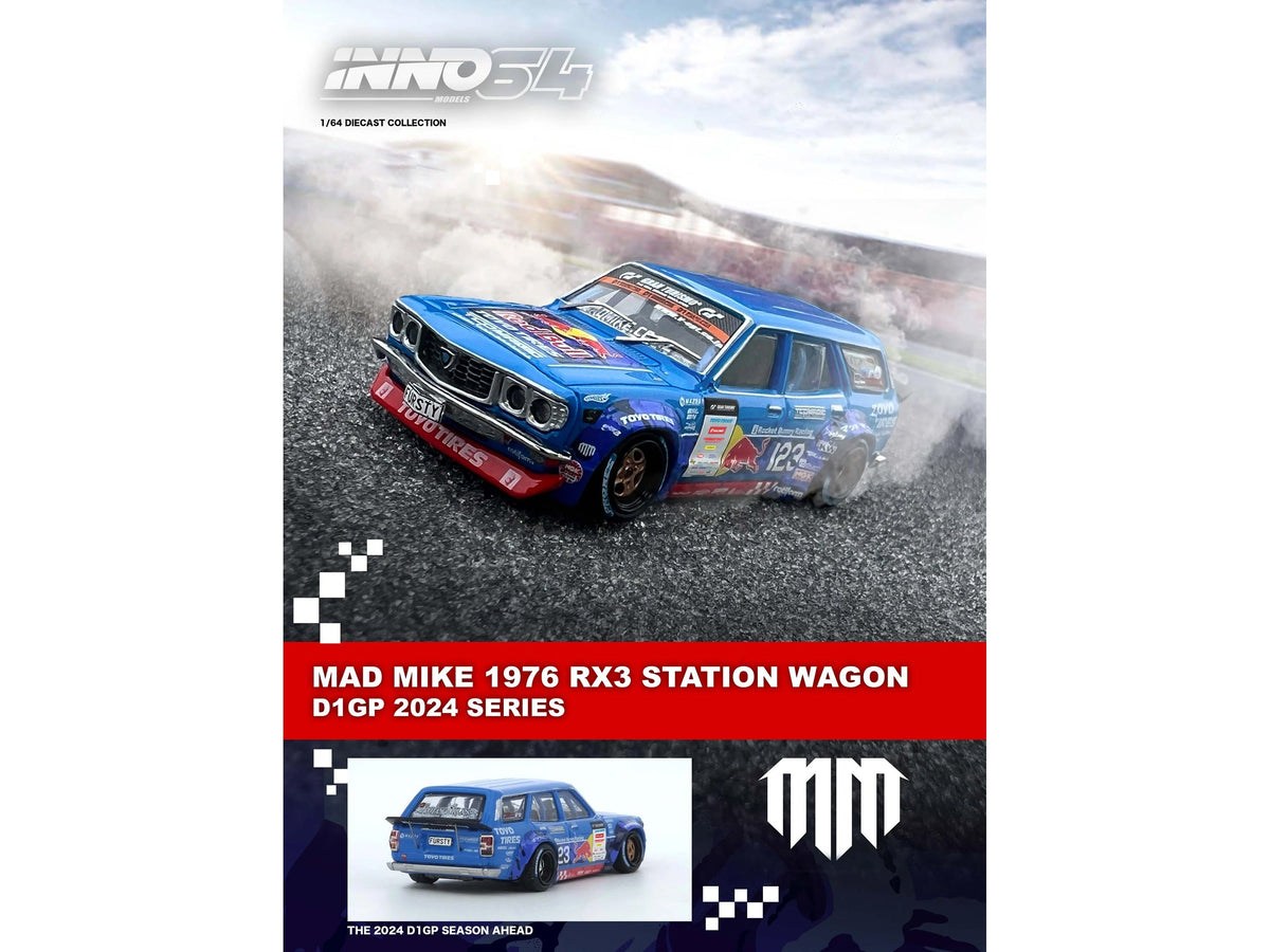1976 Mazda RX3 Station Wagon RHD (Right Hand Drive) #12 "Mad" Mike Whiddett "D1 Grand Prix" (2024) 1/64 Diecast Model Car by Inno Models image 2