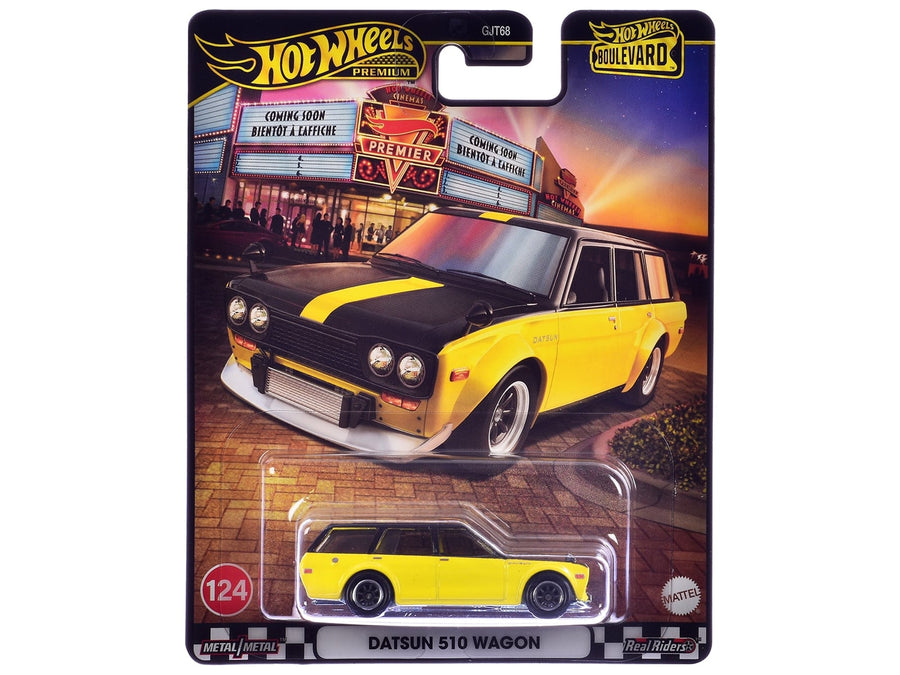 Datsun 510 Wagon Yellow and Black "Boulevard" Series Diecast Model Car by Hot Wheels