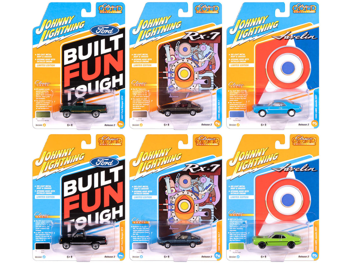 Johnny Lightning Classic Gold 2025 Release 2 six-vehicle assortment.