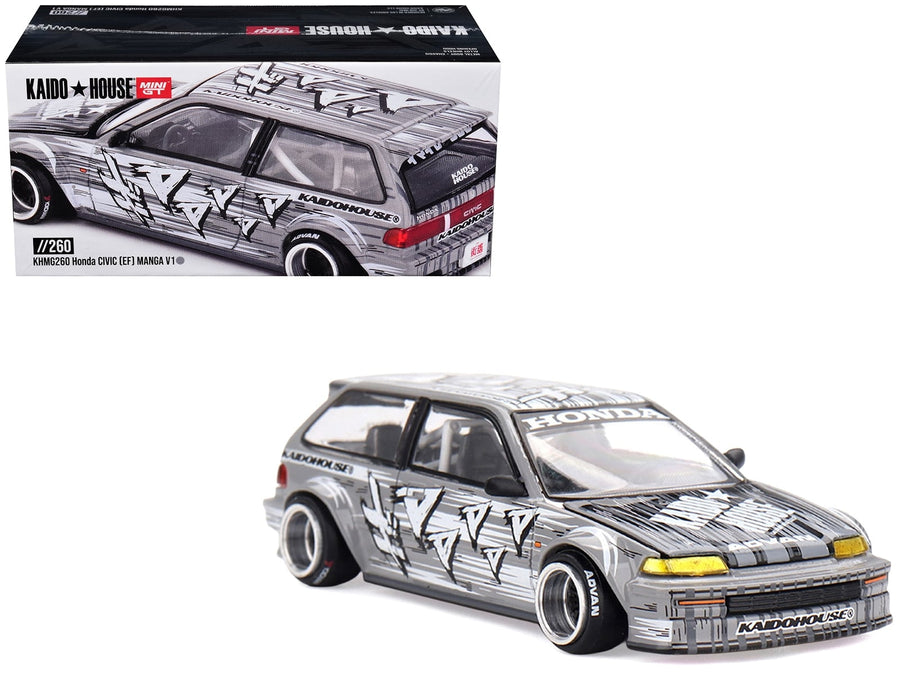 Kaido House Honda Civic EF Manga V1 in grey metallic with graphics, KHMG260