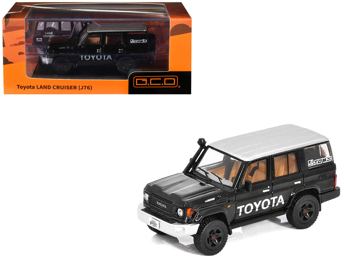 GCD Land Cruiser J76 in black with a silver metallic top, KS-081-638, 1:64 scale