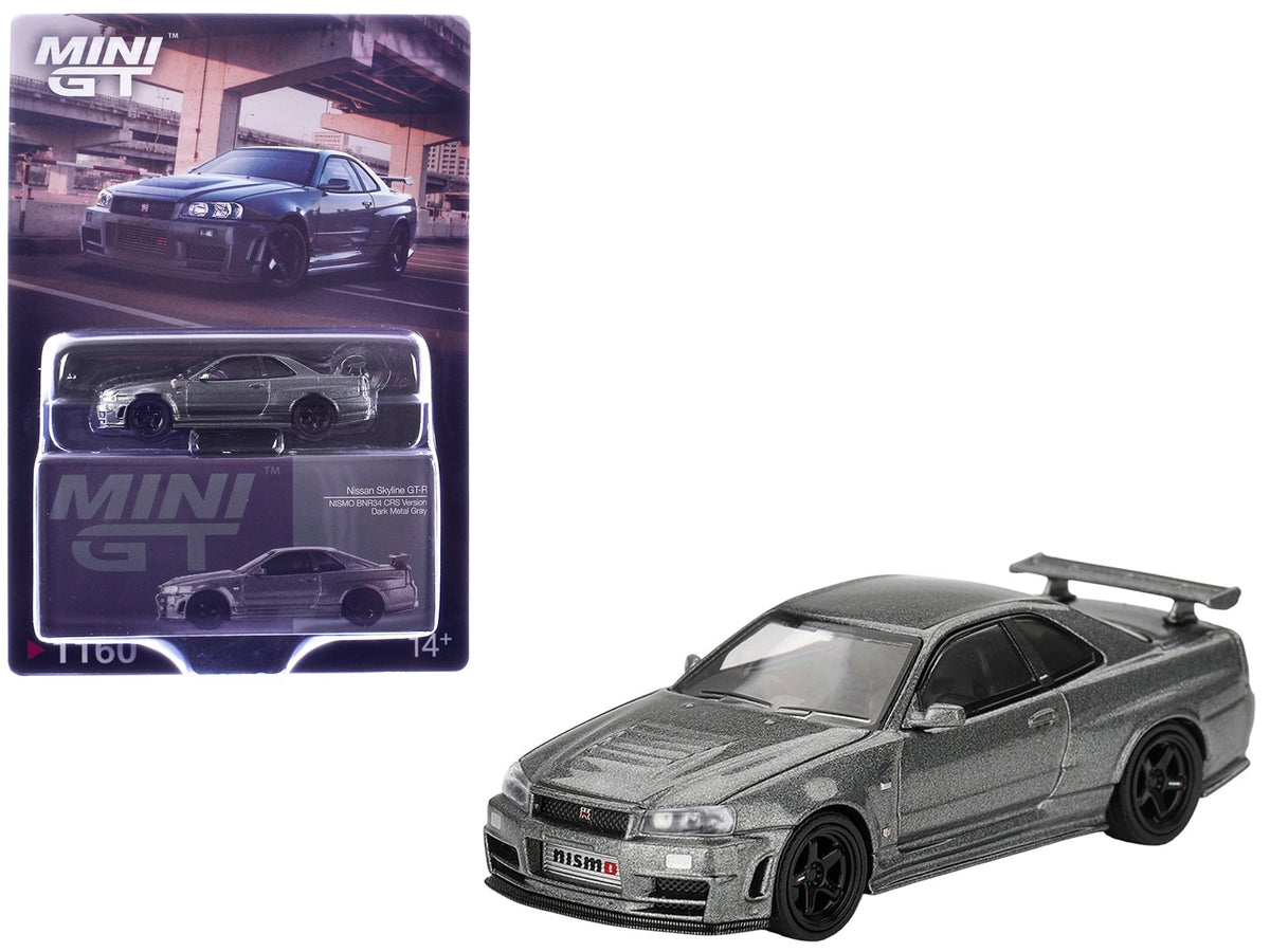 MINI GT Nissan Skyline GT-R NISMO BNR34 CRS in dark metal grey, MGT01160