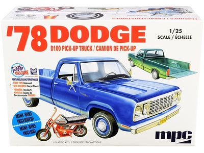 MPC Dodge D100 pickup 1:25 model kit with mini bike