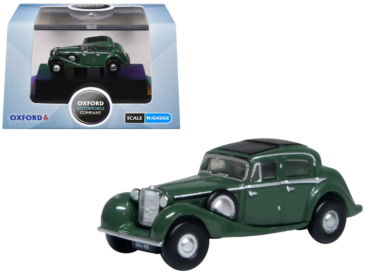 Jaguar SS RHD (Right Hand Drive) Suede Green with Black Top 1/148 (N) Scale Diecast Model Car by Oxford Diecast