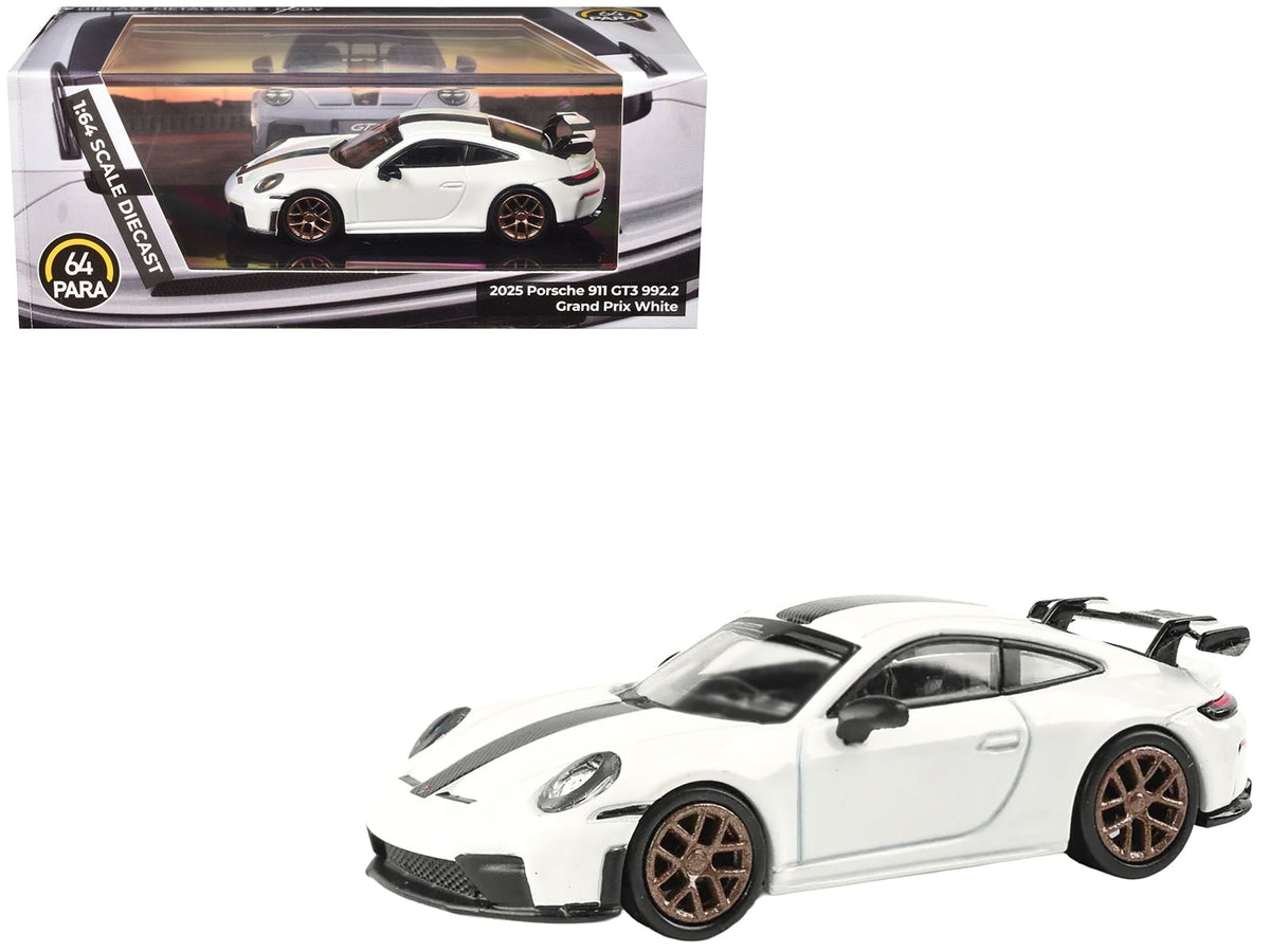 Paragon 2025 Porsche 911 GT3 992.2 Grand Prix White carbon stripe 1:64 PA-55873, view 1
