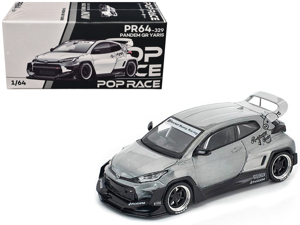 Toyota "Pandem" GR Yaris RHD (Right Hand Drive) Raw Metal 1/64 Diecast Model Car by Pop Race