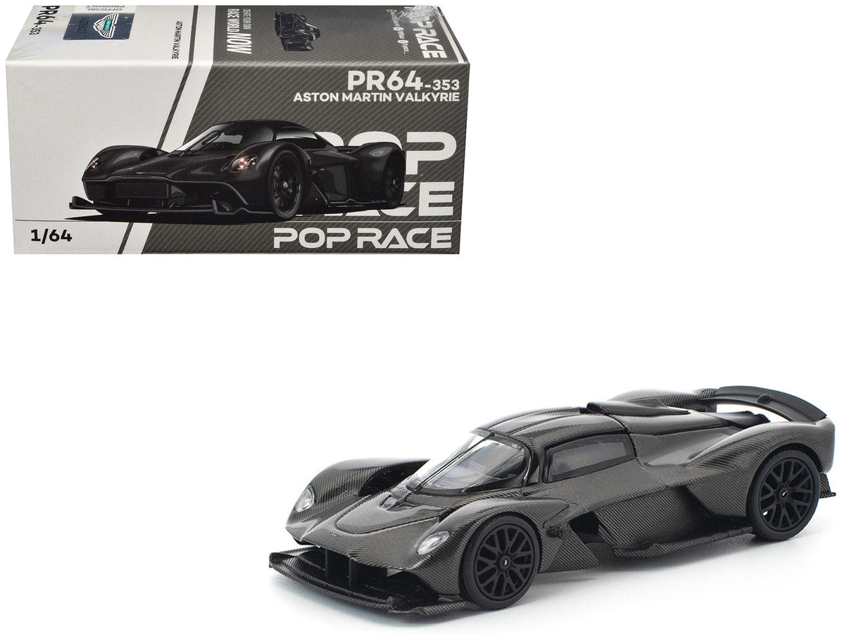 Aston Martin Valkyrie Carbon Fiber 1/64 Diecast Model Car by Pop Race