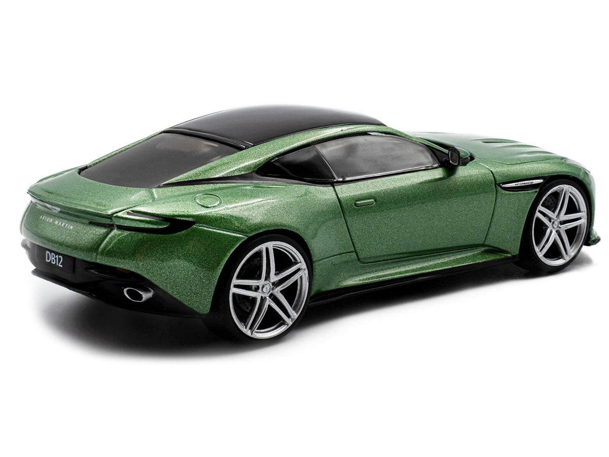2023 Aston Martin DB12 Coupe Iridescent Emerald Metallic with Black Top 1/43 Diecast Model Car by Solido image 3