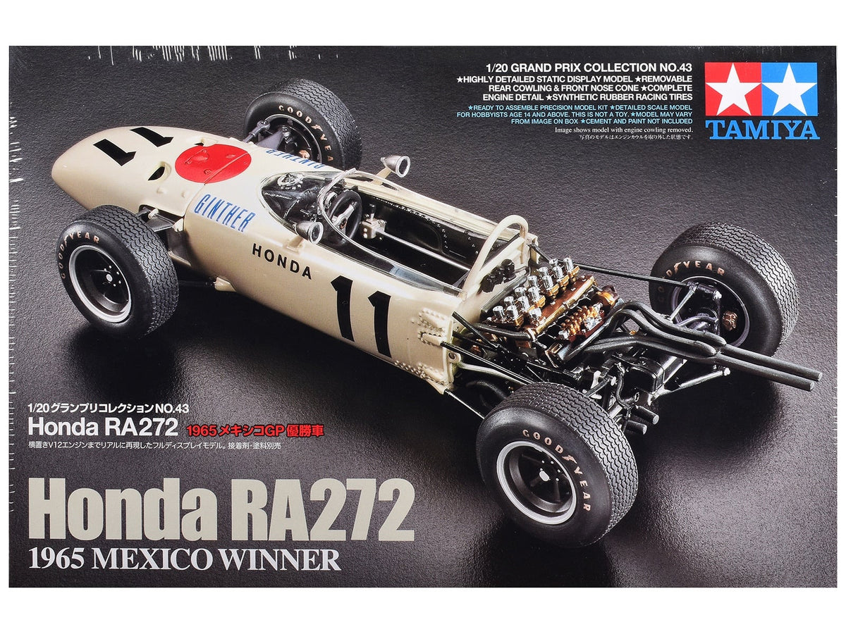 Maqueta Tamiya Honda RA272 con zonas que requieren enmascarado preciso durante el acabado