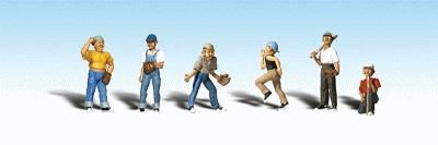 Woodland Scenics HO Scale Baseball Players II 6-Piece Set – A1870
