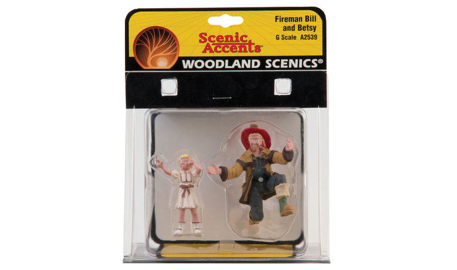 Woodland Scenics Fireman Bill and Betsy G scale figures