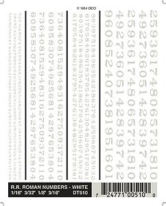 Woodland Scenics D510 Railroad Roman Numbers - White - product image