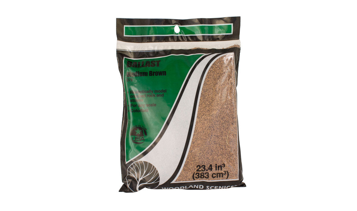 Woodland Scenics B79 Brown Medium Ballast bag — manufacturer packaging photograph.