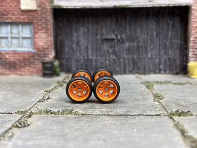 Custom Hot Wheels Rubber Tires: 6 Spoke Racing Wheels With Rubber Tires