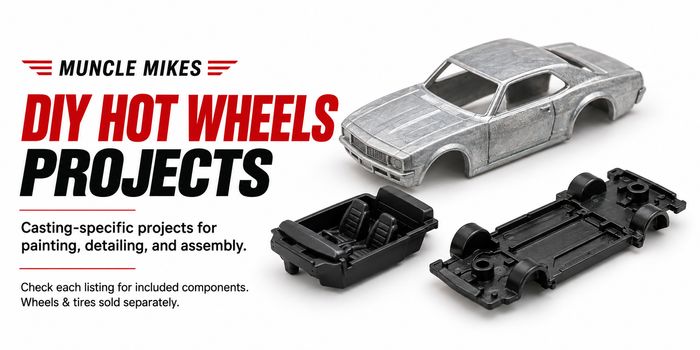 Muncle Mikes collection artwork: DIY Hot Wheels body and chassis projects; wheels and tires sold separately