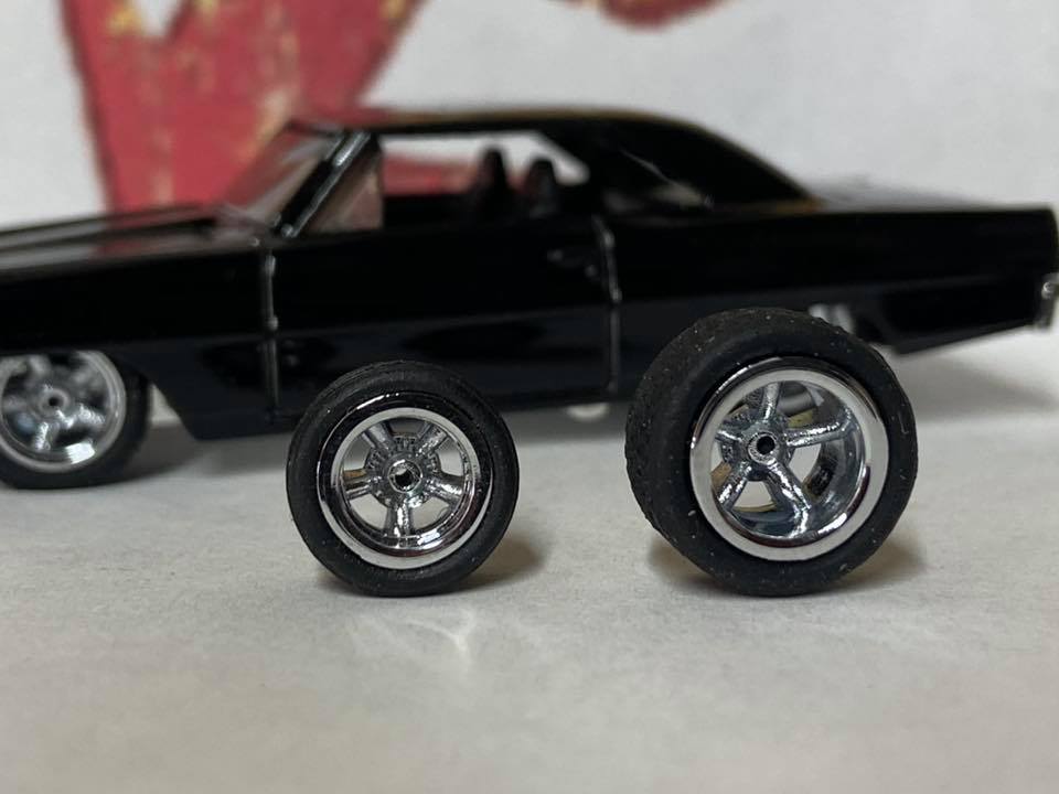 Custom Hot Wheels Rubber Tires: 5 Spoke Cragar American Racing Wheels With Rubber Tires