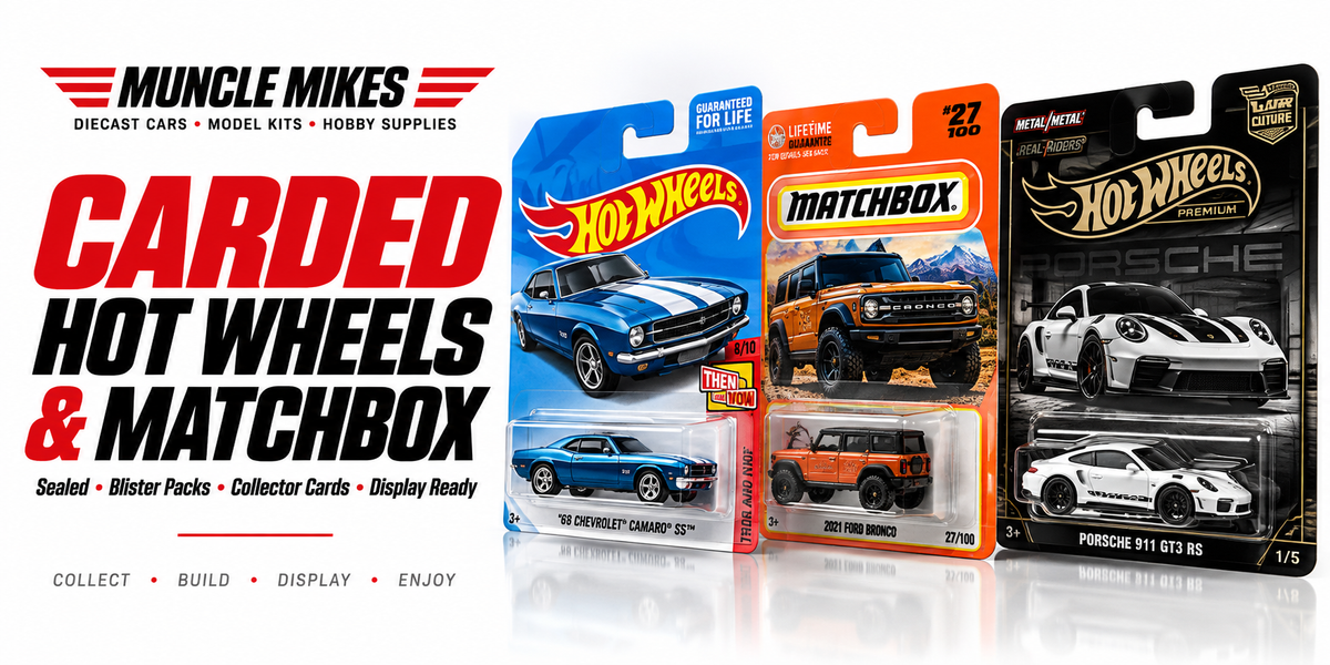 Muncle Mikes carded Hot Wheels and Matchbox collection artwork: Sealed, Blister Packs, Collector Cards, Display Ready