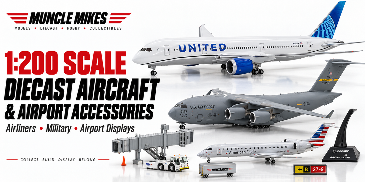 Muncle Mikes 1:200 aircraft collection artwork: Airliners, Military, Airport Displays