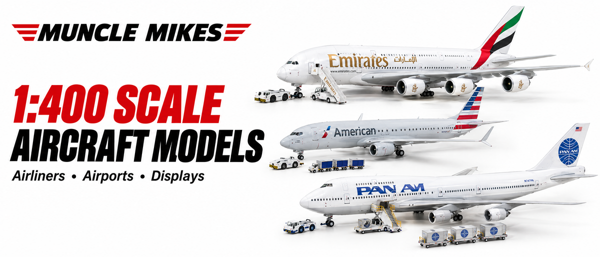 Muncle Mikes 1:400 aircraft models collection artwork: Airliners, Airports, Displays